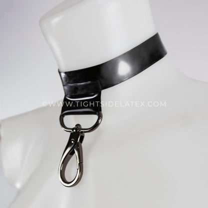 Latex Choker With Gun Metal Clasp