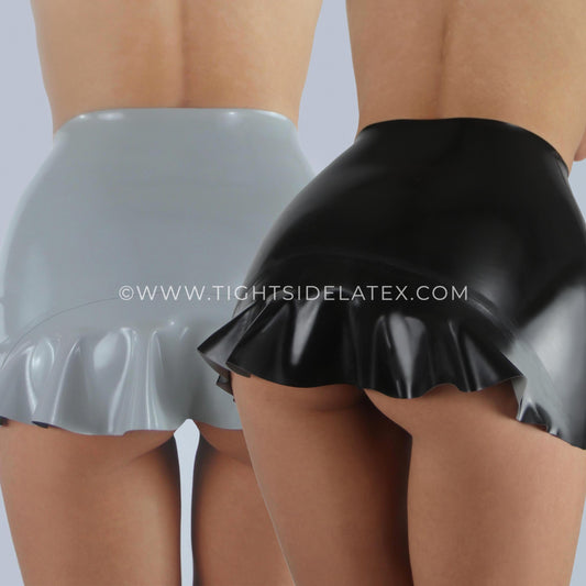 Latex Reversible Peekaboo Mini Skirt