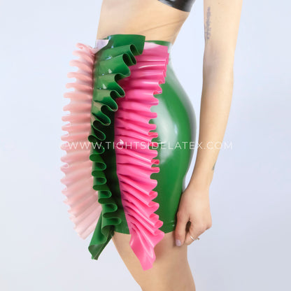 Latex Skirt With Triple Frill