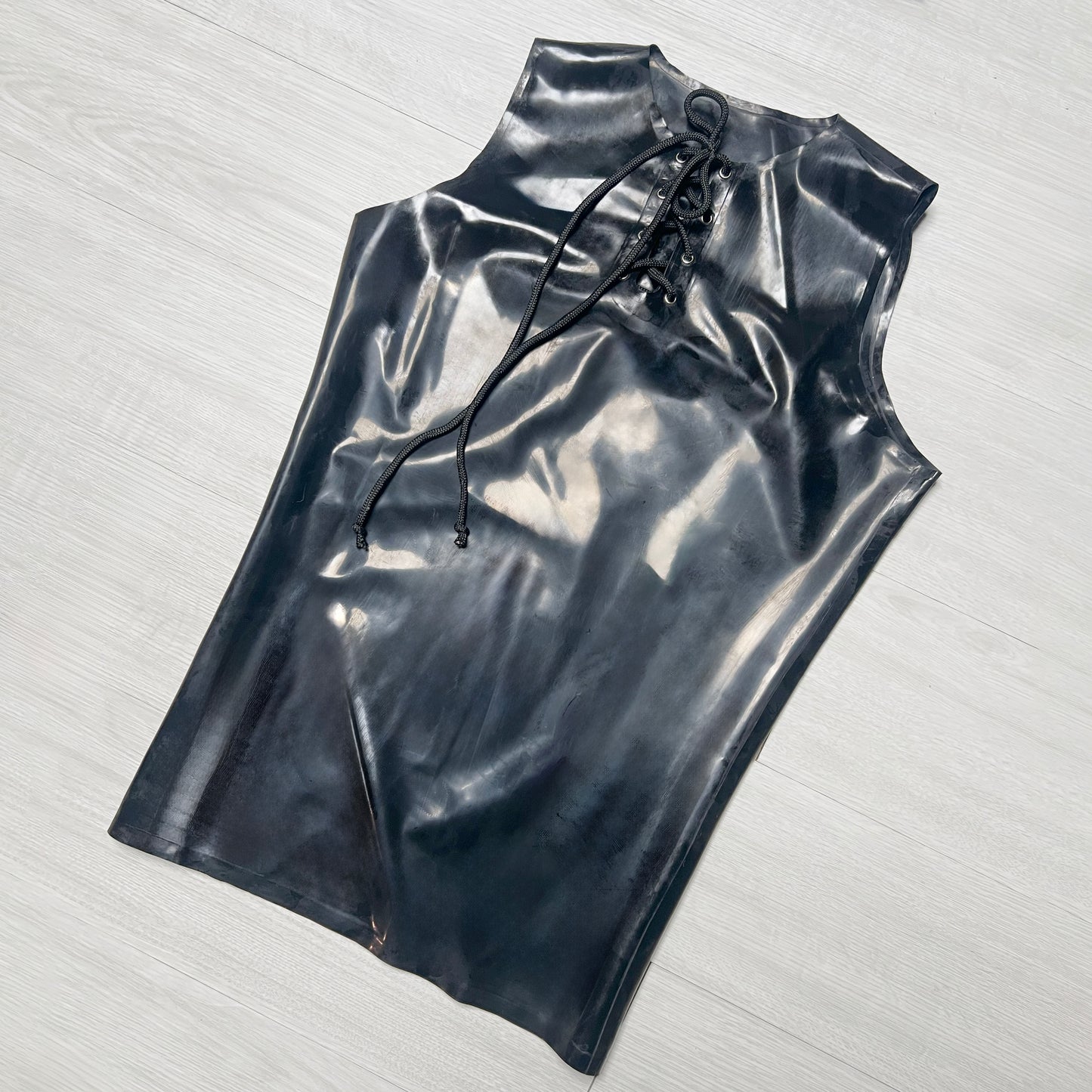 Men's Latex Lace Up Top SAMPLE SALE Tight Side Latex