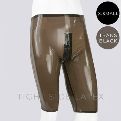 Latex Cycling Shorts With Crotch Zip - SAMPLE SALE