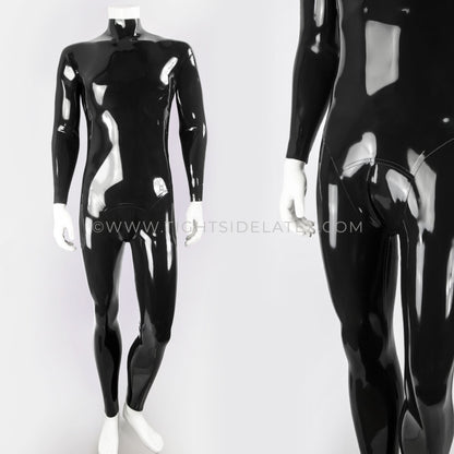 Mens Latex Catsuit With Push Up Effect