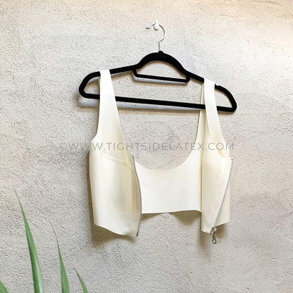 Latex Crop Top With Zip