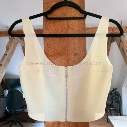 Latex Crop Top With Zip