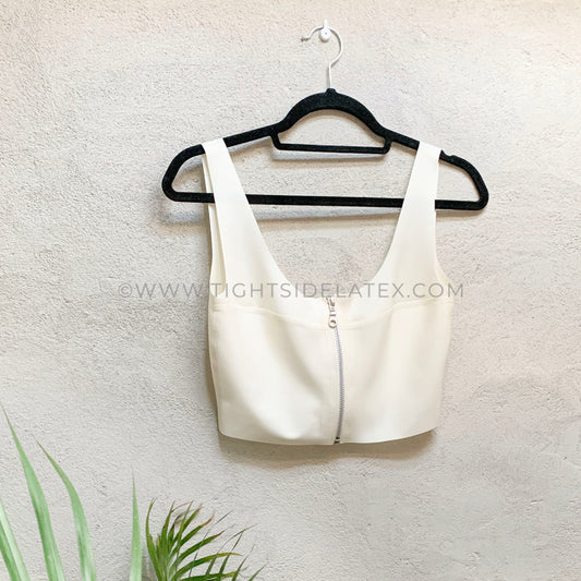 Latex Crop Top With Zip