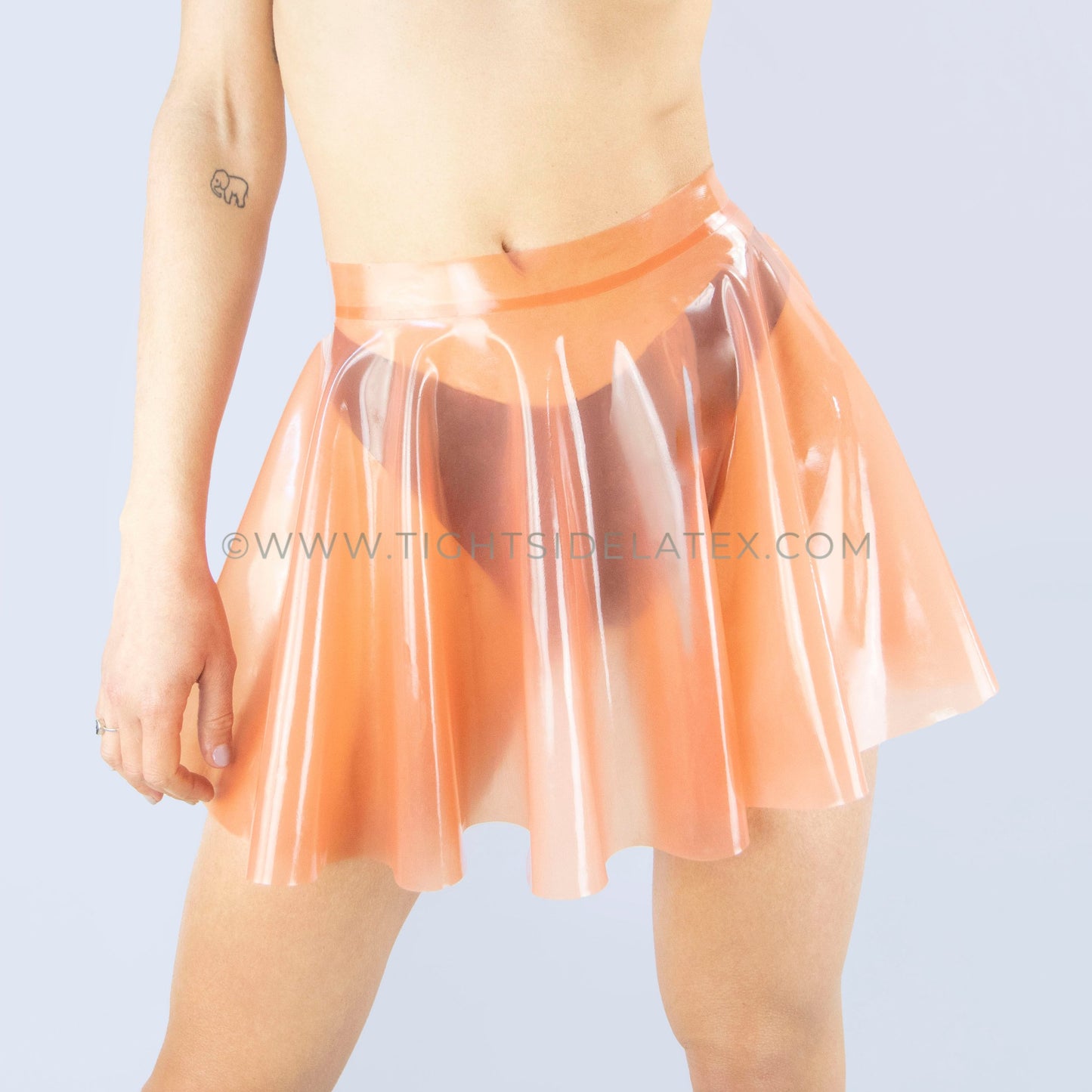 Latex Translucent Skater Skirt