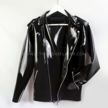 Mens Latex Biker Jacket 1mm