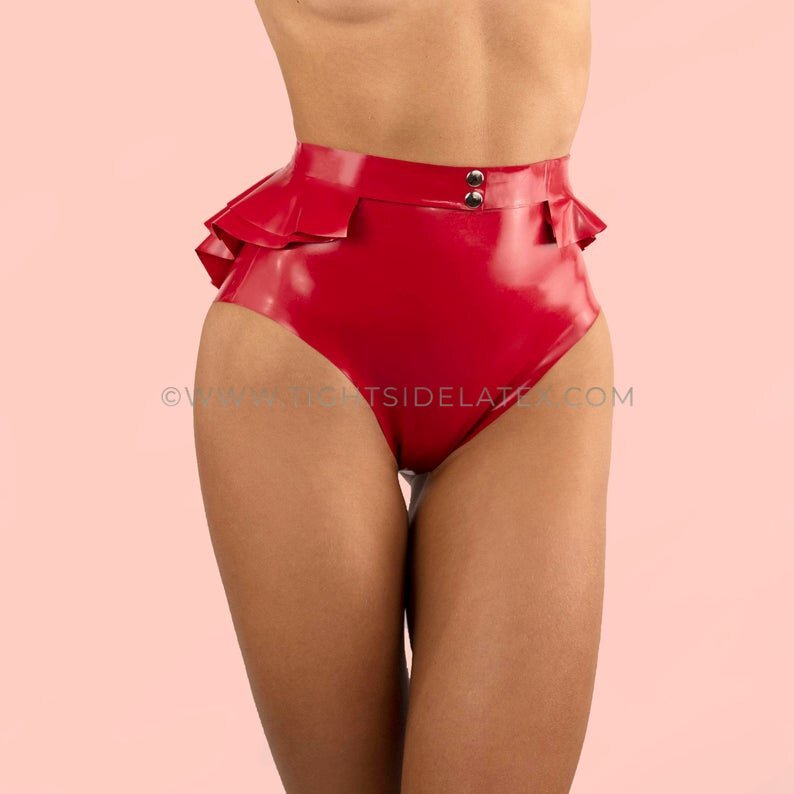 Latex Three Tier Peplum Belt With Press Studs - SAMPLE SALE