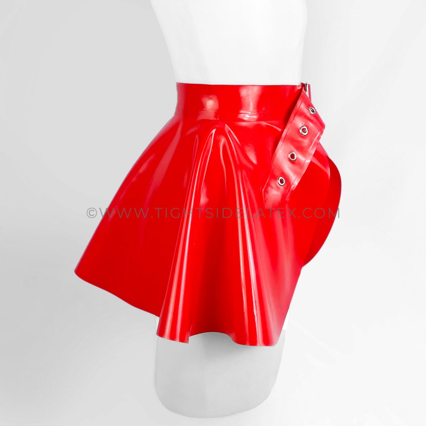 Latex Peplum Belt With Buckle