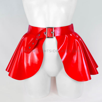 Latex Peplum Belt With Buckle