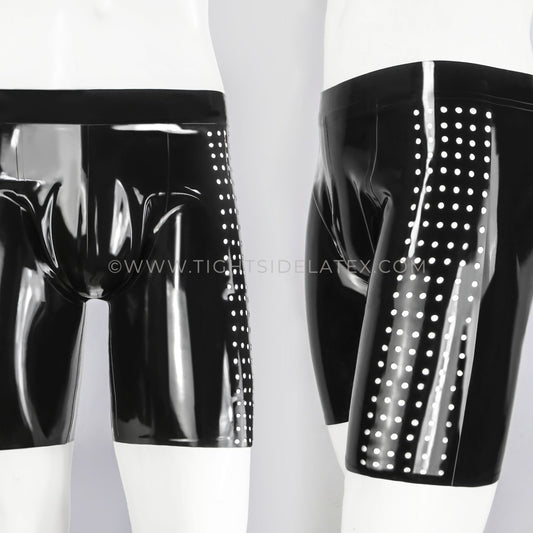 Mens Latex Shorts With Perforation