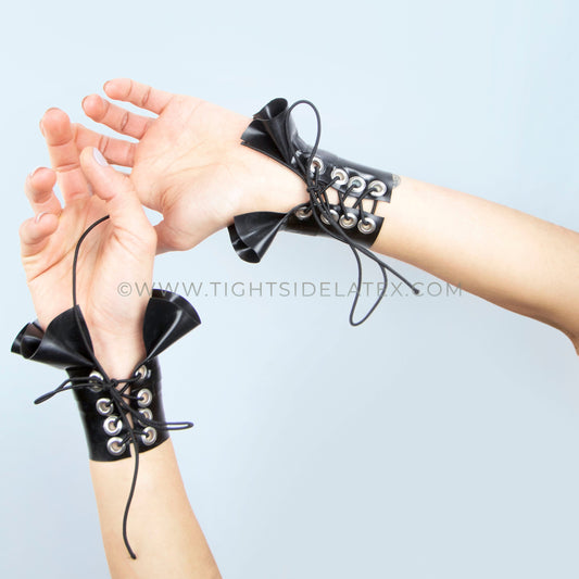 Latex Pleated Wrist Cuffs