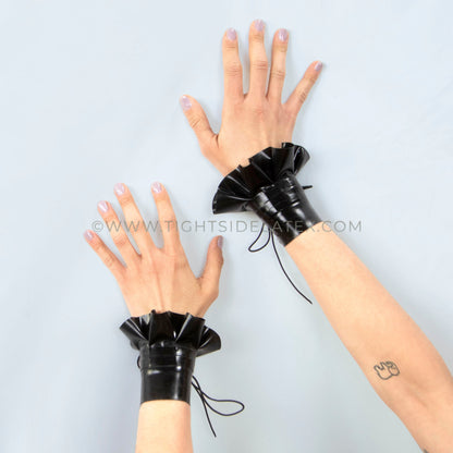 Latex Pleated Wrist Cuffs