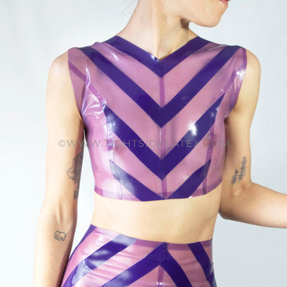 Latex Stripe Crop Top